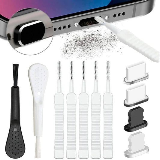 Charging Port Dust Plug with Cleaning Brush for IPhone